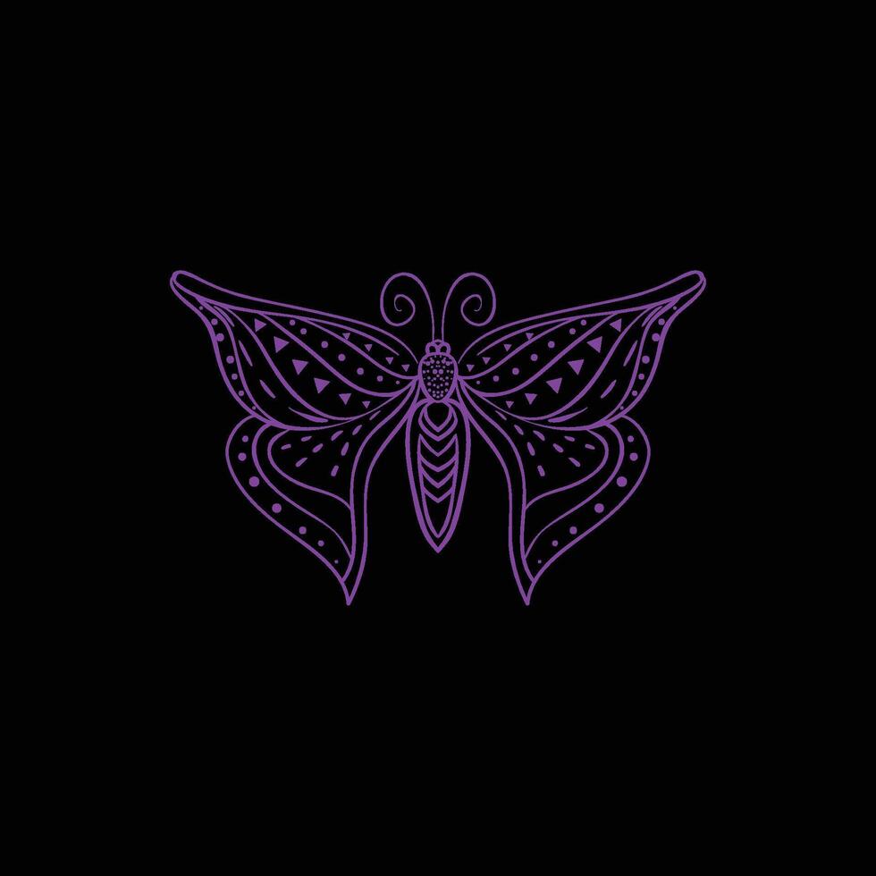 butterfly pattern design with purple color vector