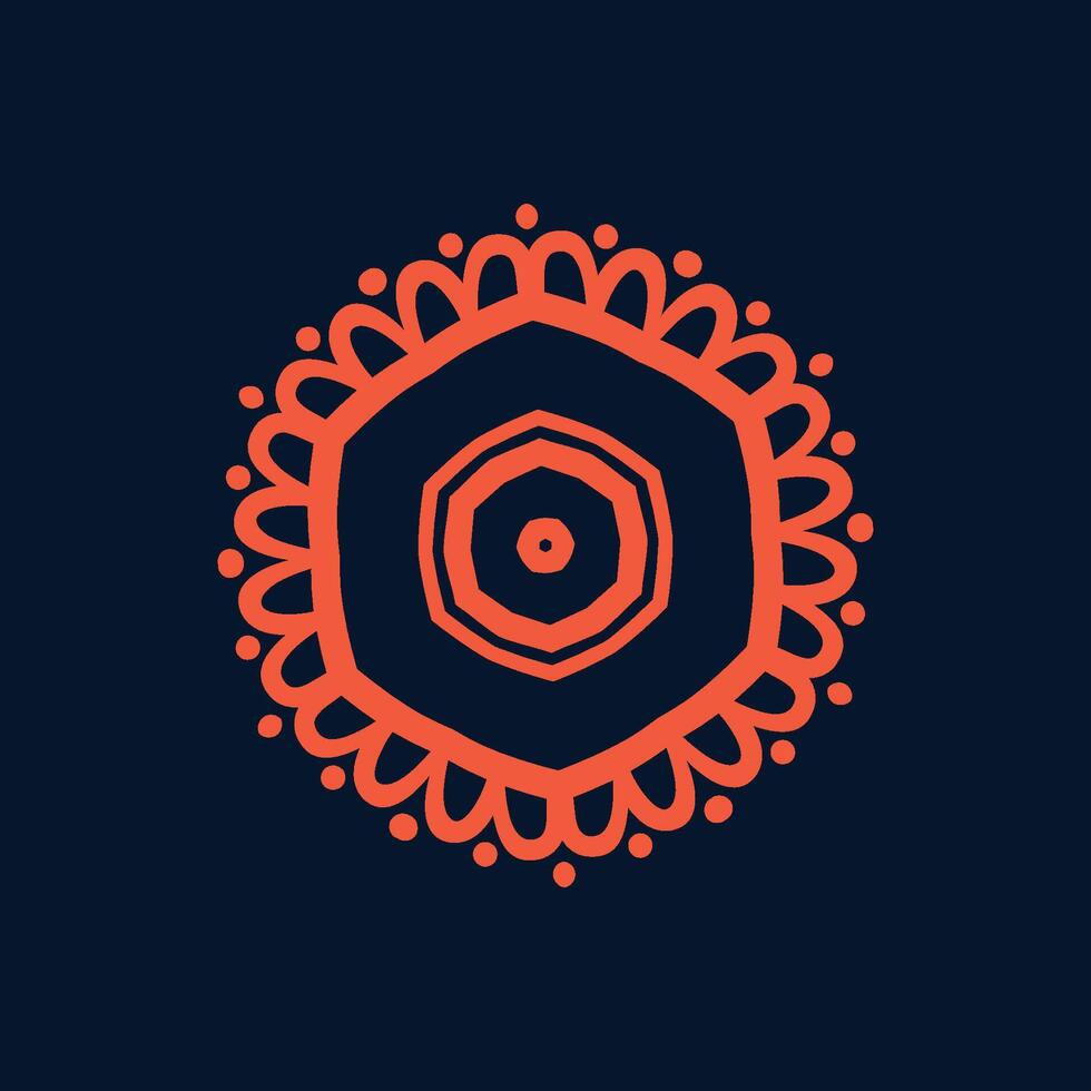 hexagon pattern design with orange color vector