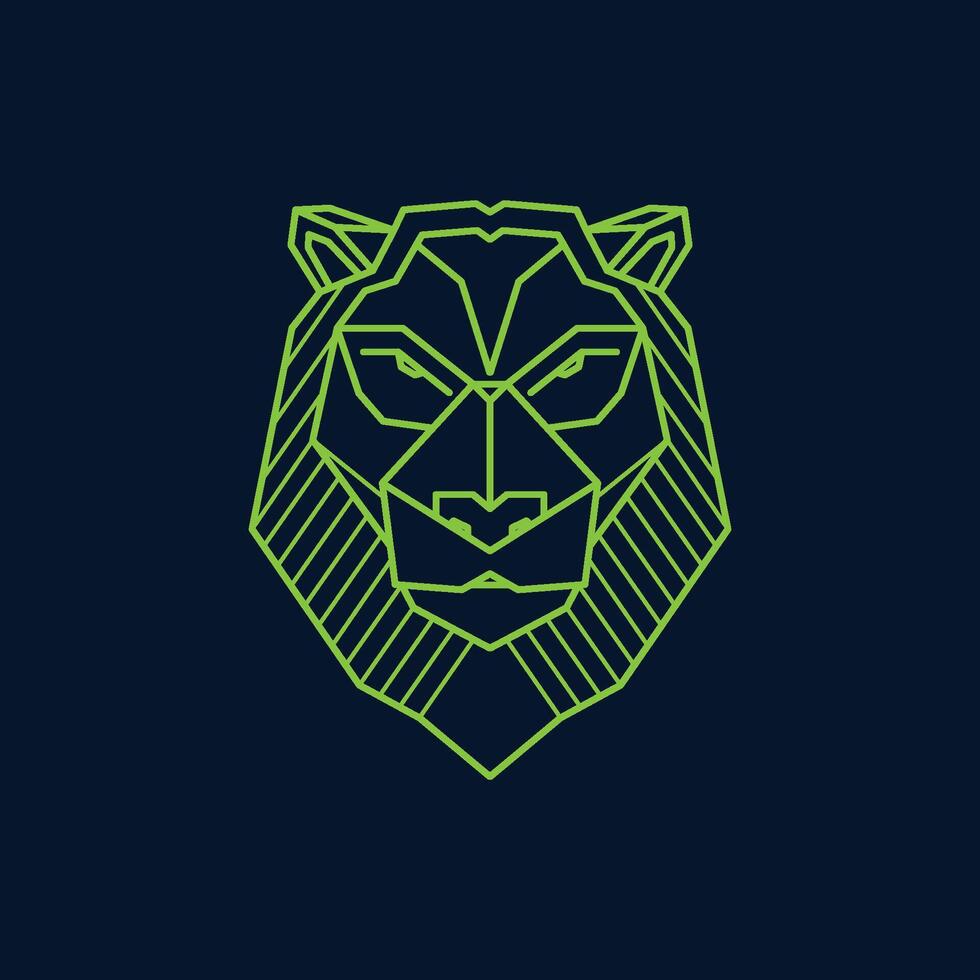 Logo line lion gradient. Design logo geometric vector