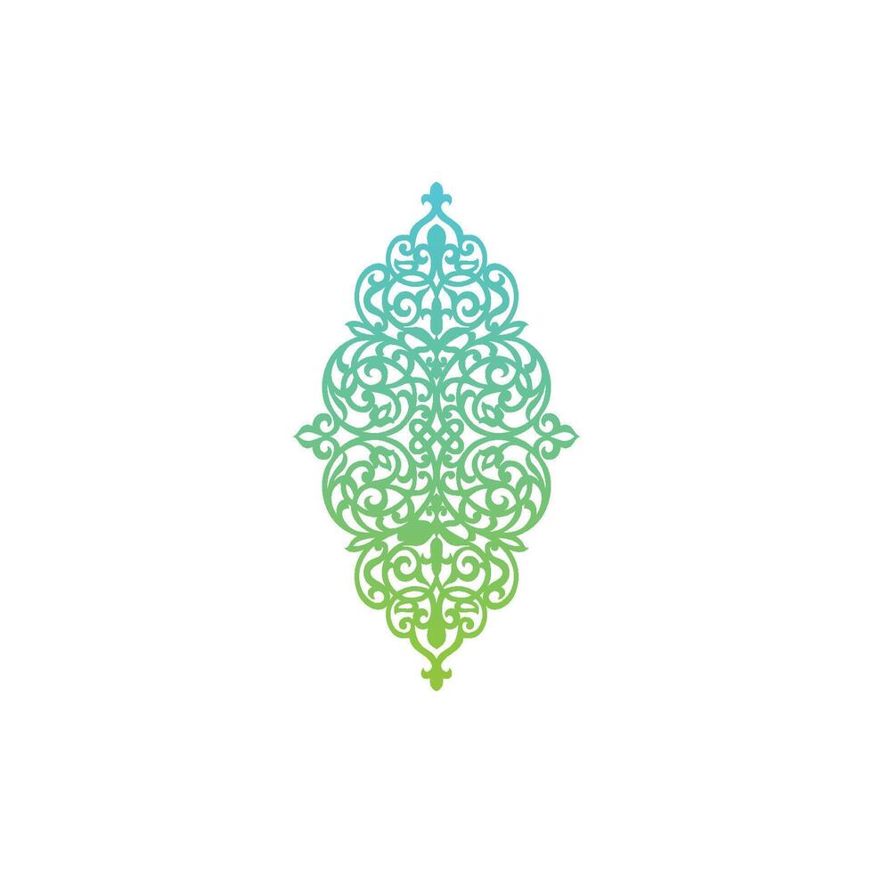carved pattern design with green and yellow color gradients vector