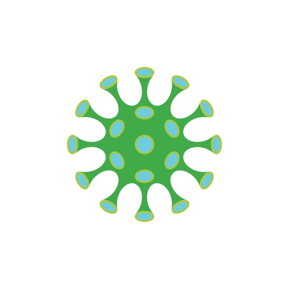 Virus icon logo with green color vector