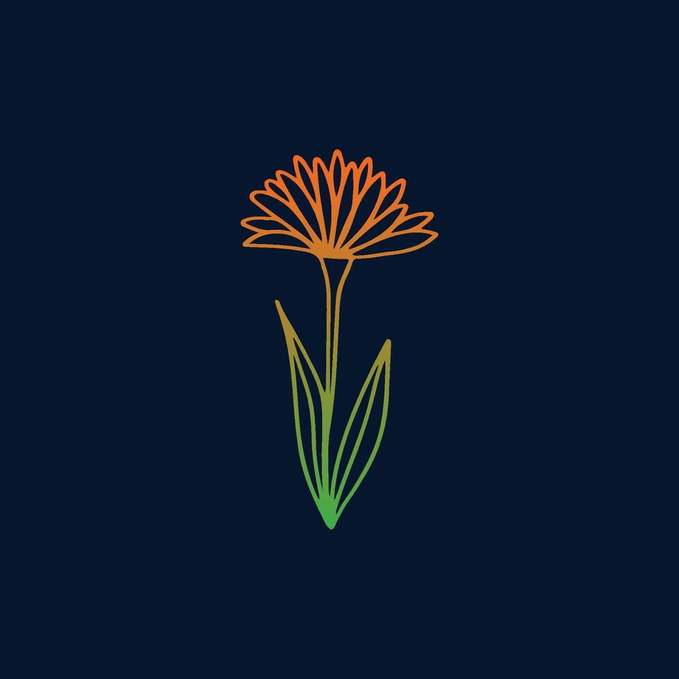 blooming flower tree line logo design vector