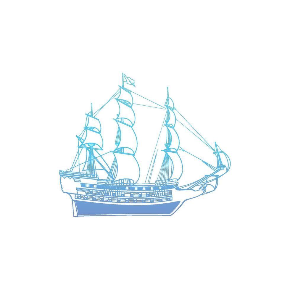 ancient warship logo design vector