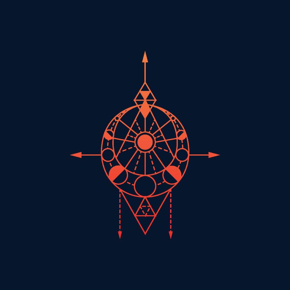 Islamic design line pattern with concept moon vector
