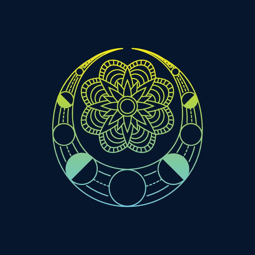 Crescent moon logo line vector