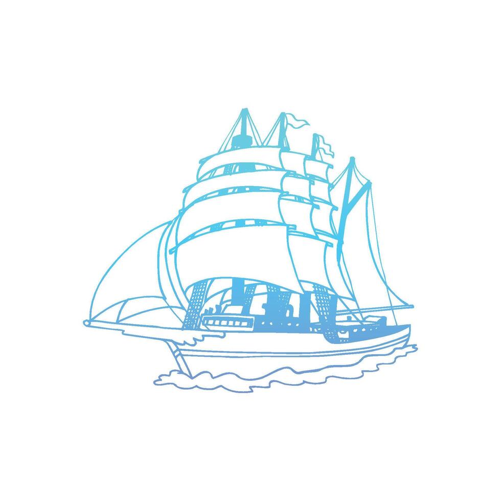 ancient warship simple logo design vector