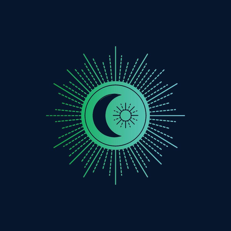 Islamic design line pattern with concept moon shining vector