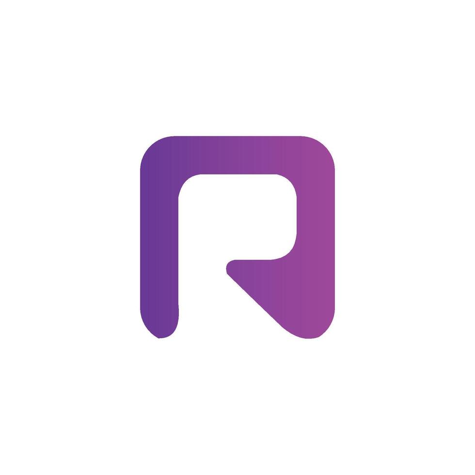 Unique logo of the letter R in geometric shape vector