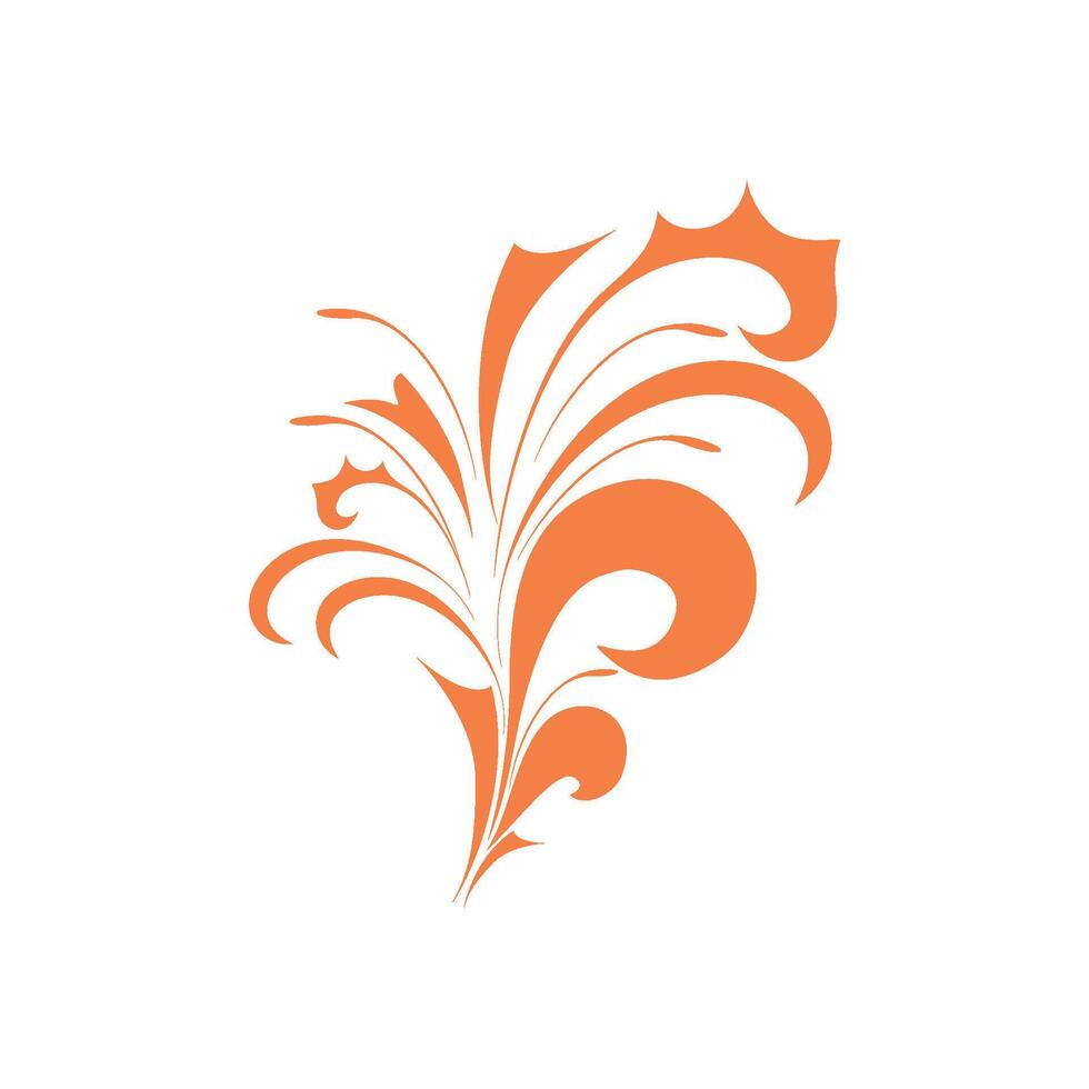 design with a combination of leaf patterns in orange color vector