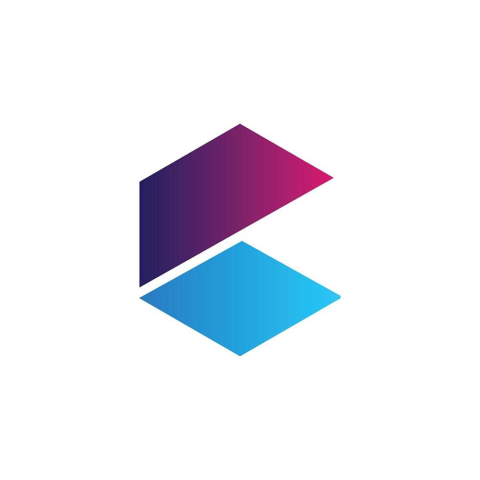 letter C logo simple with gradient color vector