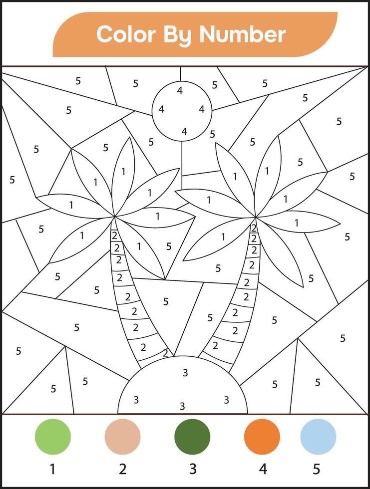 Kids Color By Number vector
