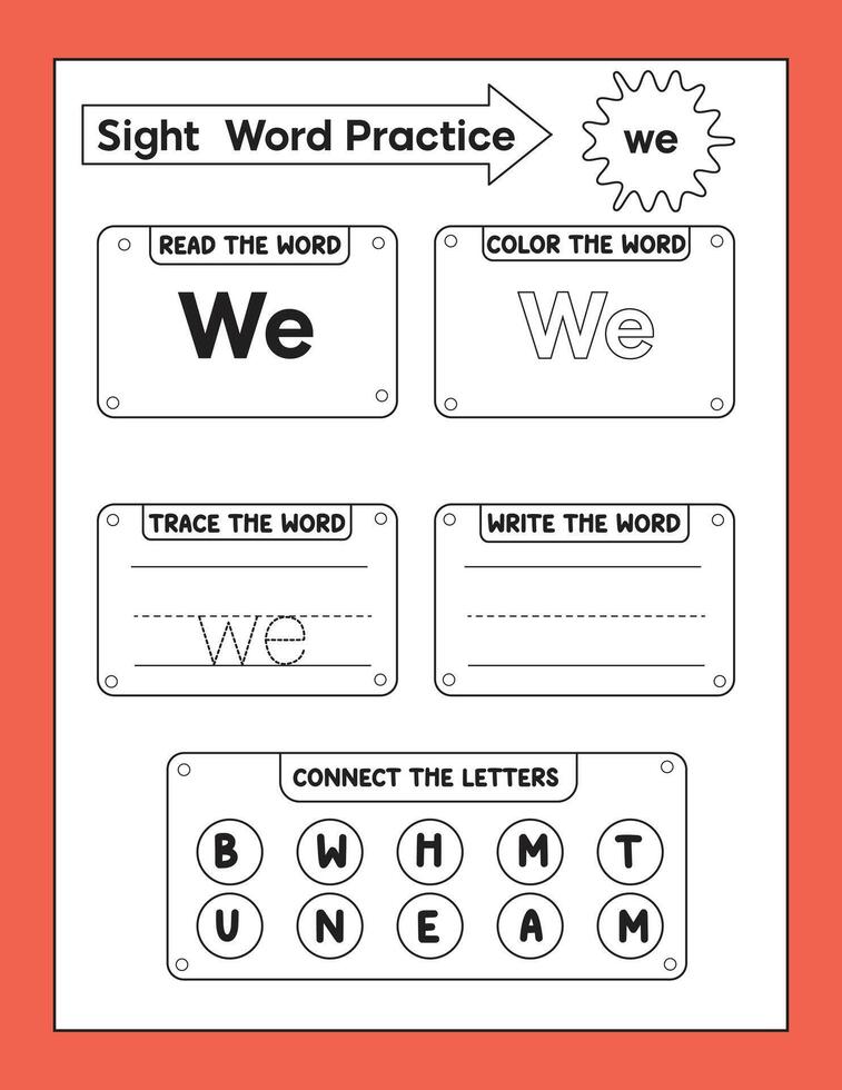 Sight Word Activity vector