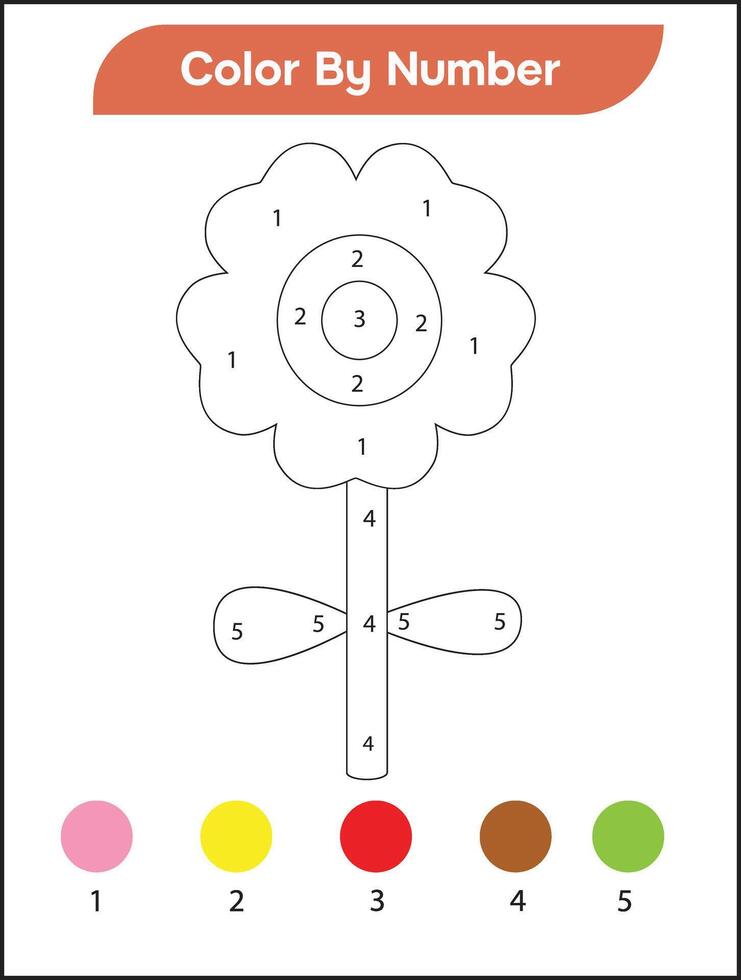 Color By Number For Toddler vector