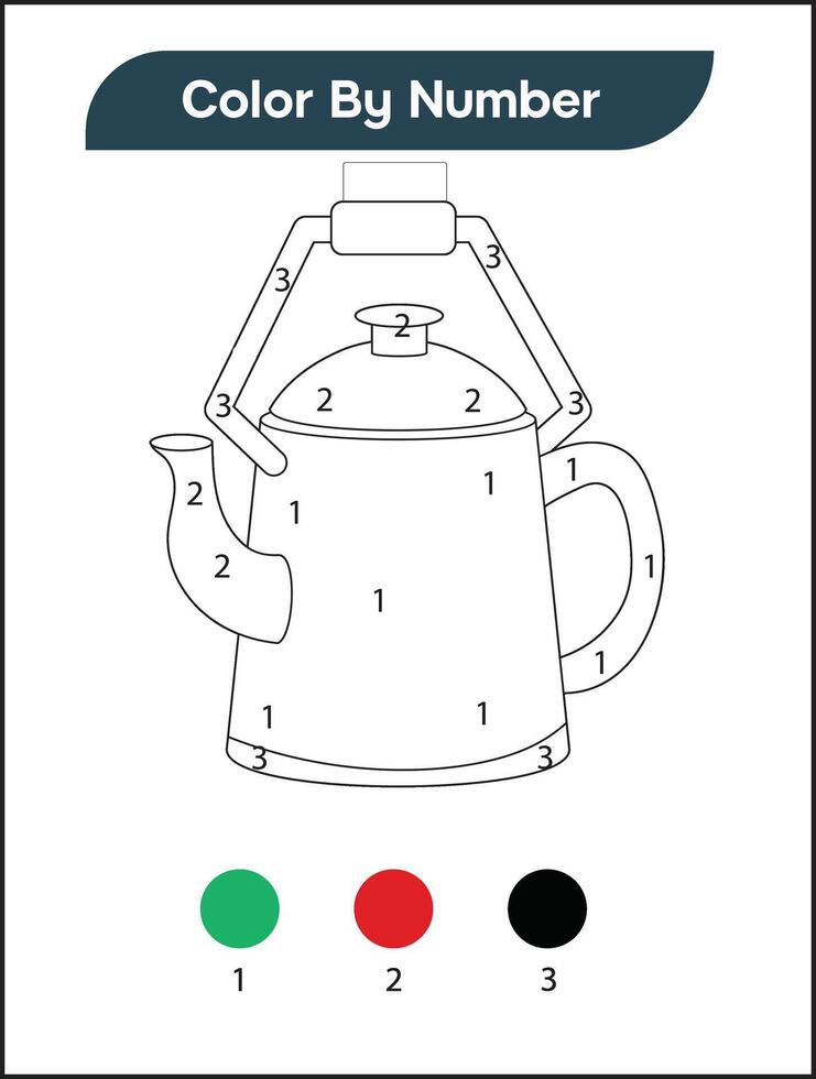 Color By Number For Toddler vector