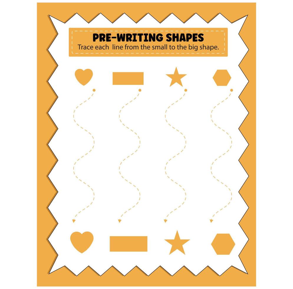 Kids Shape Tracing Activity vector