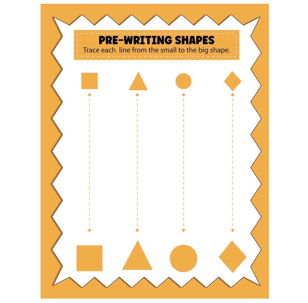 Kids Shape Tracing Activity vector