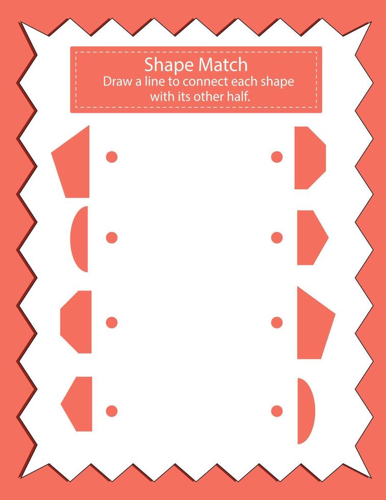 Shape Match Activity Pages vector