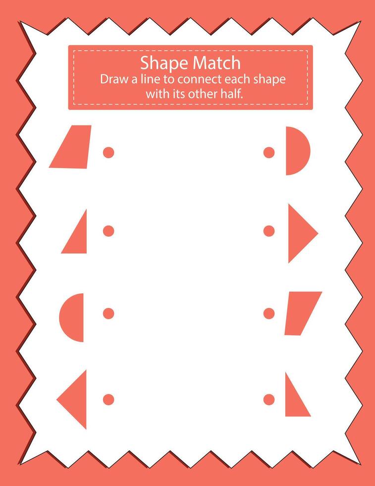 Shape Match Activity Pages vector