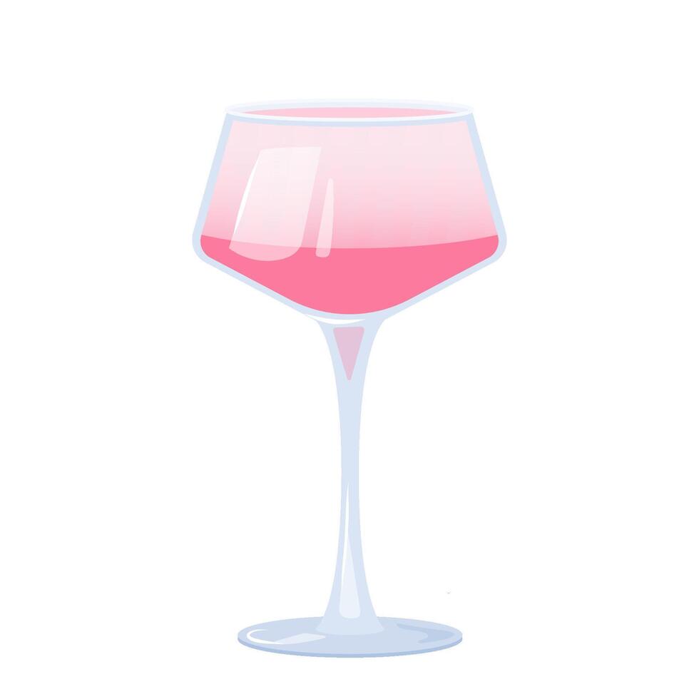 Classic realistic Hemingway cocktail. illustration refreshing special Hemingway daiquiri with lime and grapefruit isolated on white background. vector