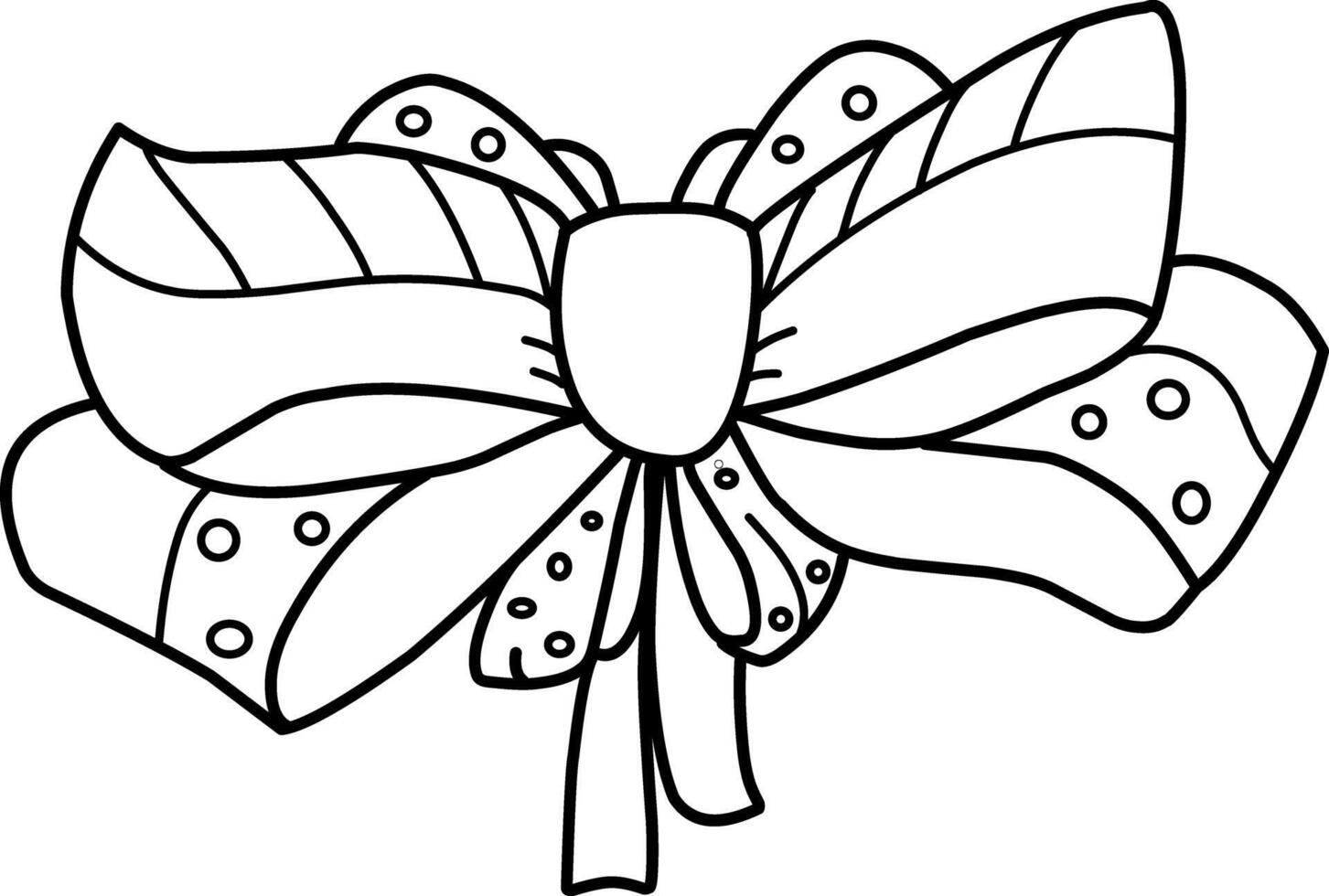Decorative bow illustration. Hand drawn doodles illustration.Line art. Icon vector