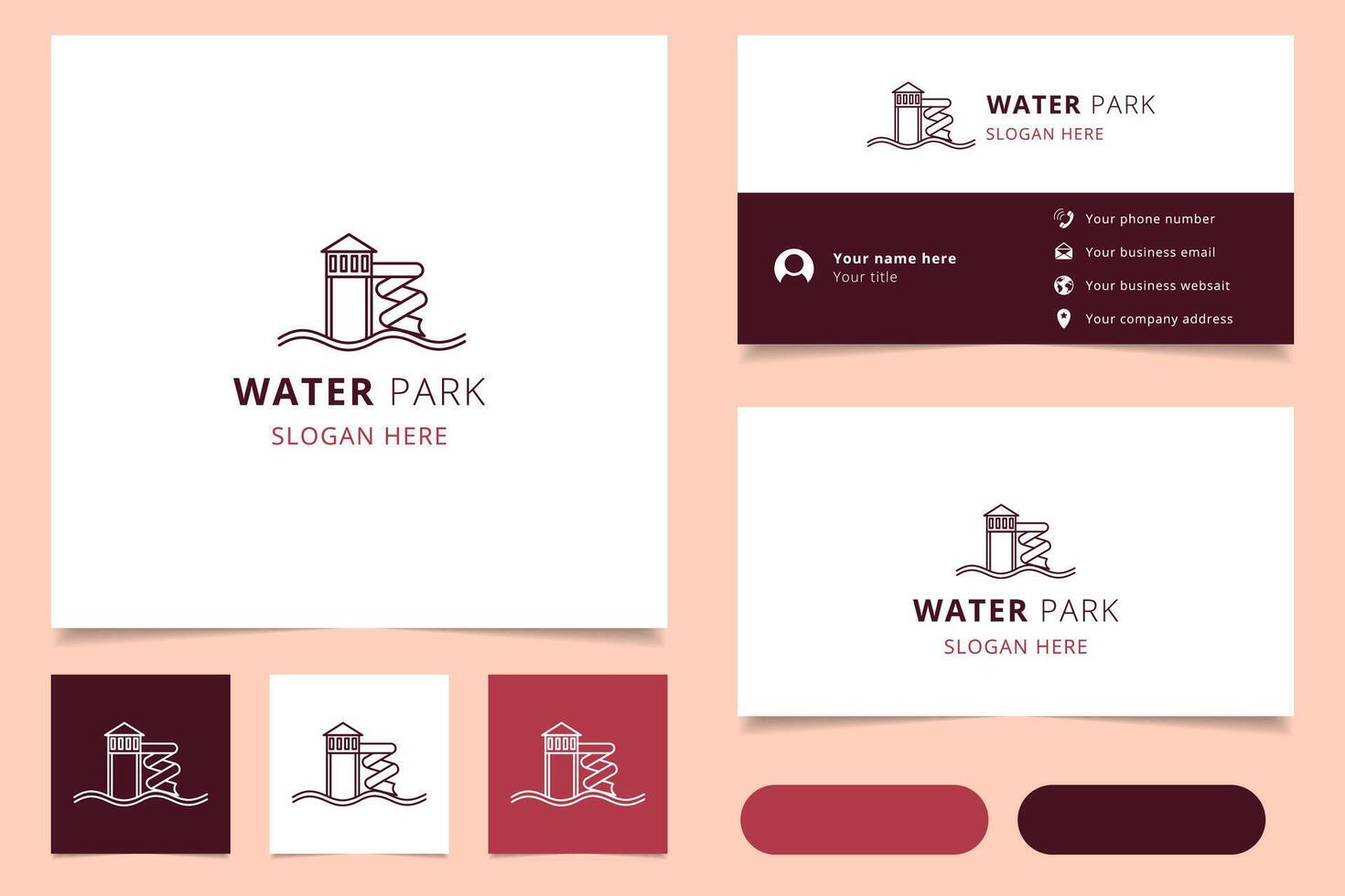 Castle logo design with editable slogan. Branding book and business card template. vector
