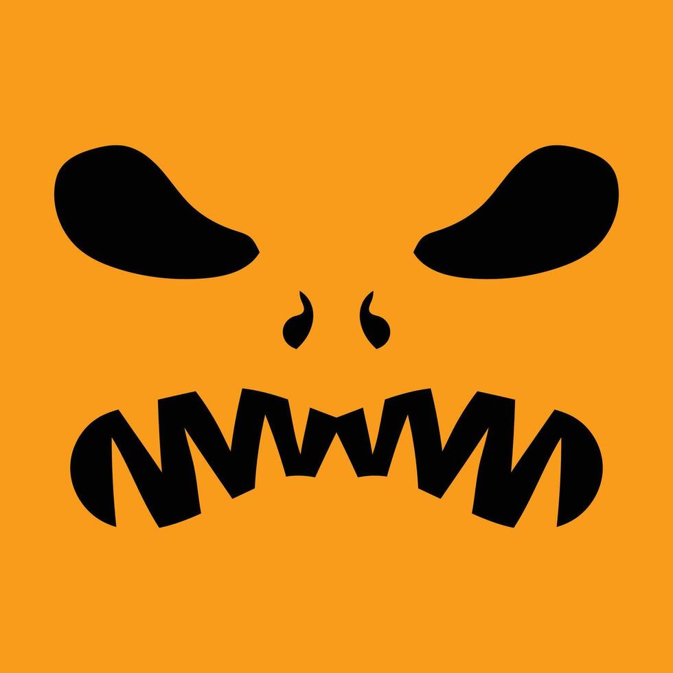 Halloween scary pumpkin face expression vector