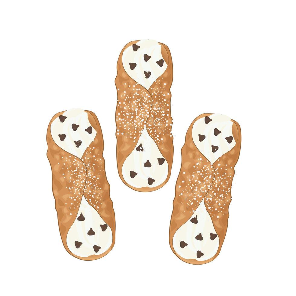 Illustration logo Clip art Sicilian Cannoli isolated vector