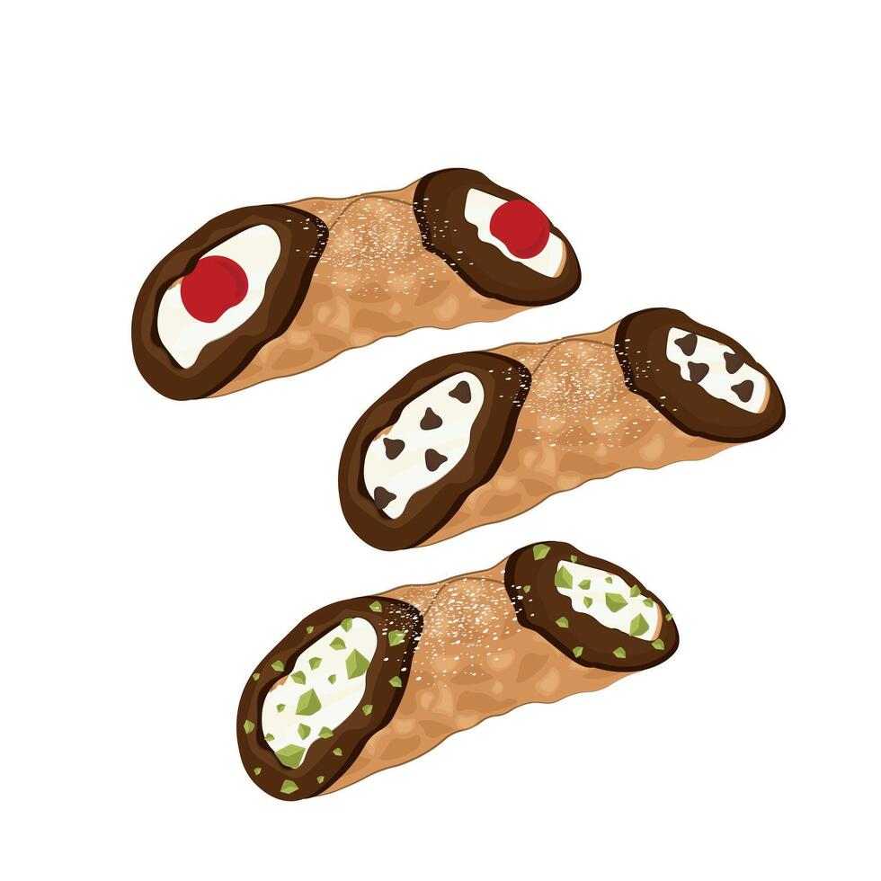 Illustration logo Clip art Delicious Sicilian Cannoli vector