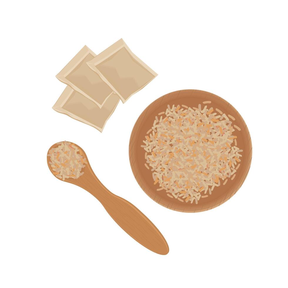 Illustration logo Clip art Top view dashi soup powder dashi soup stock vector