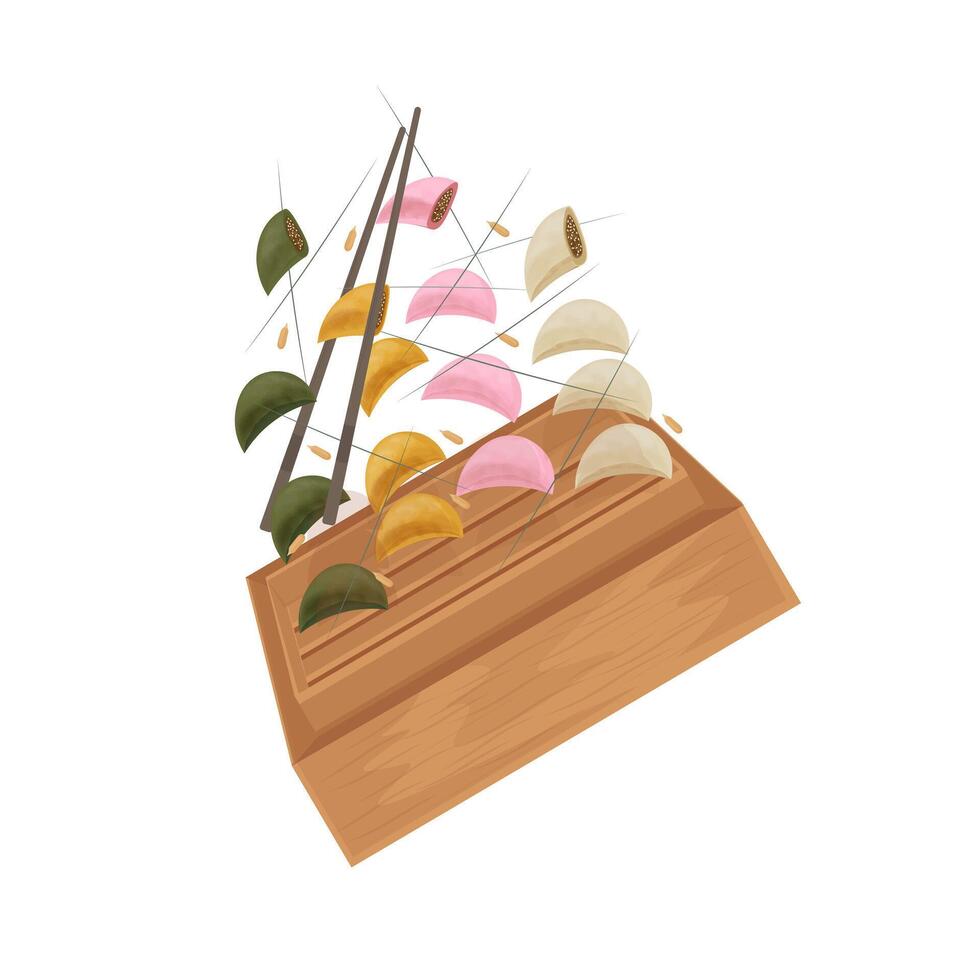Illustration logo Clip art levitation Songpyeon Chuseok cake vector