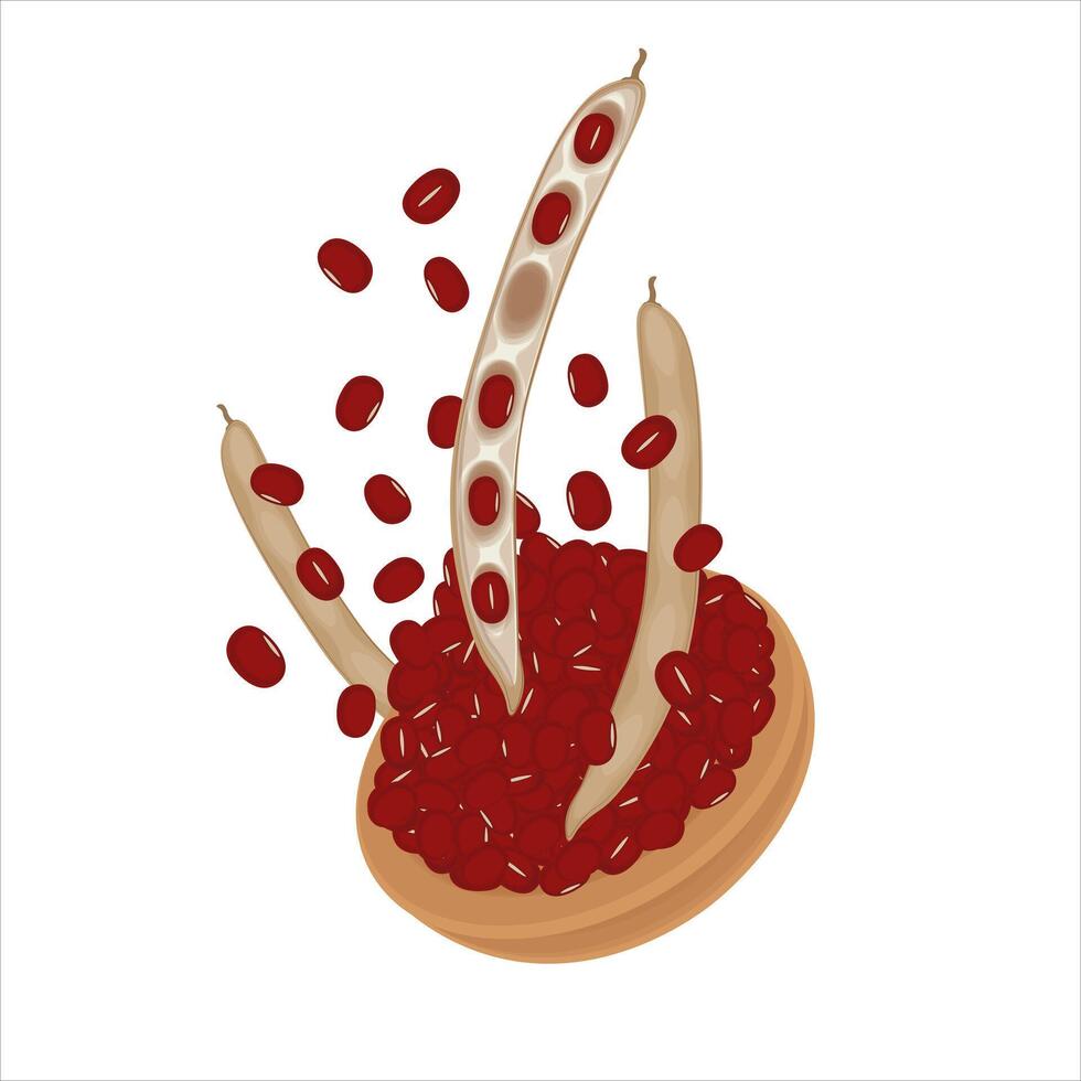 Illustration logo Clip art Levitation Red adzuki Azuki beans Or red beans vector