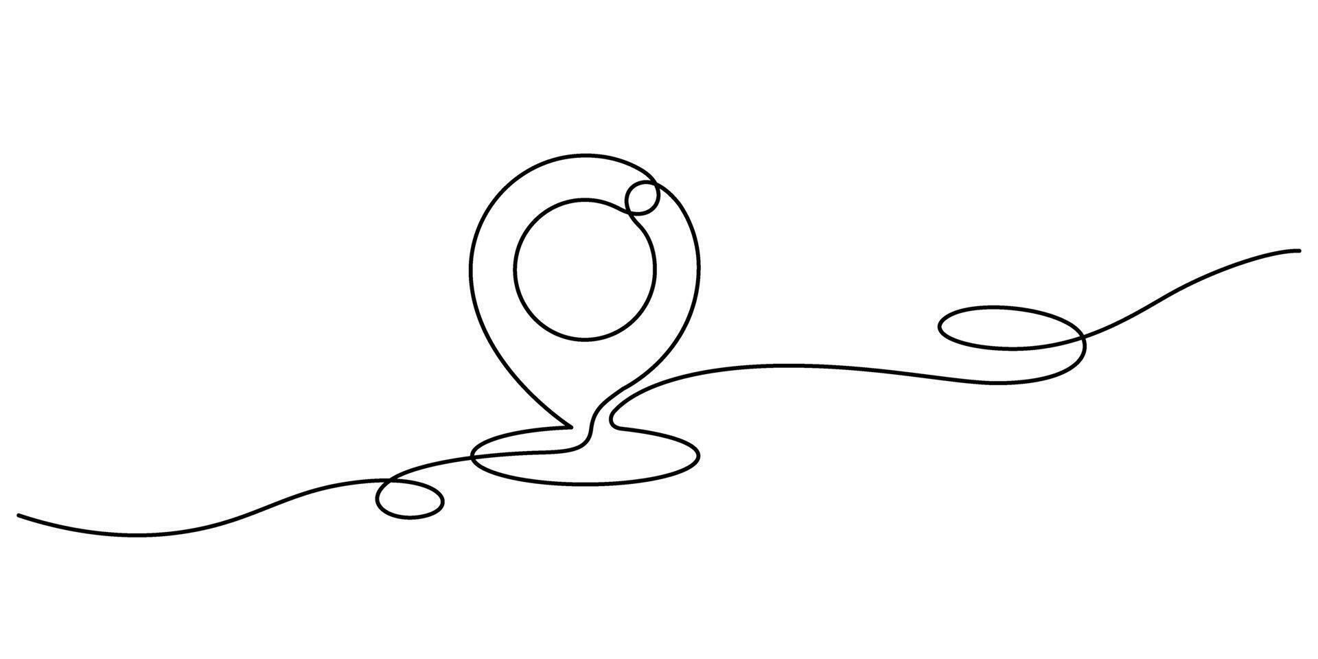 map pin icon location continuous one line drawing vector