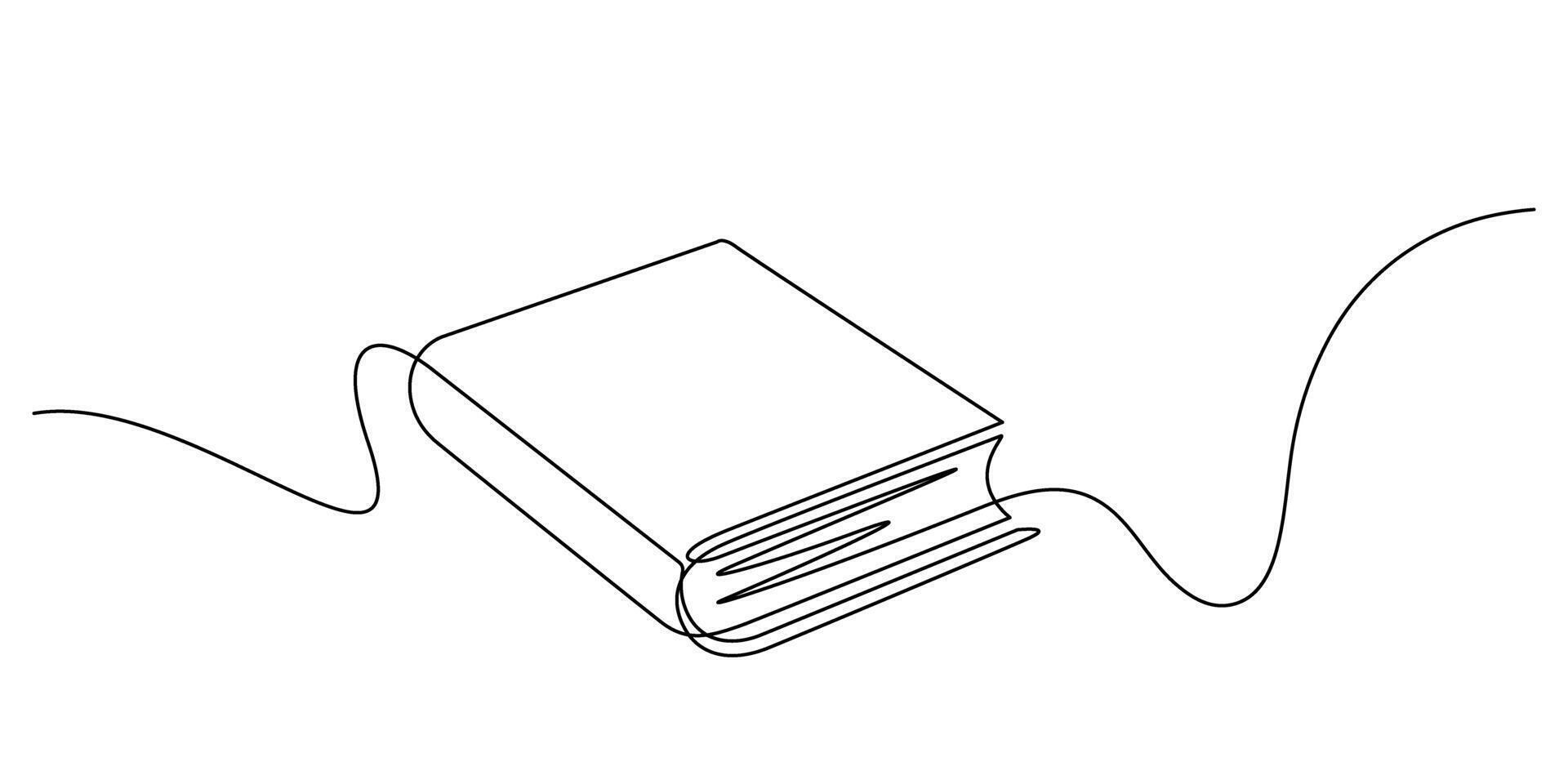 book line art minimalism one line vector