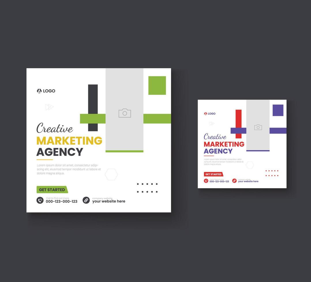 Digital marketing and corporate social media post template or Web banner vector