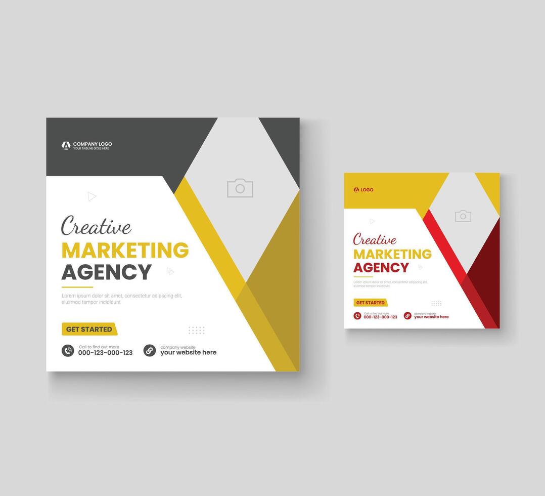 Digital marketing and corporate social media post template or Web banner vector