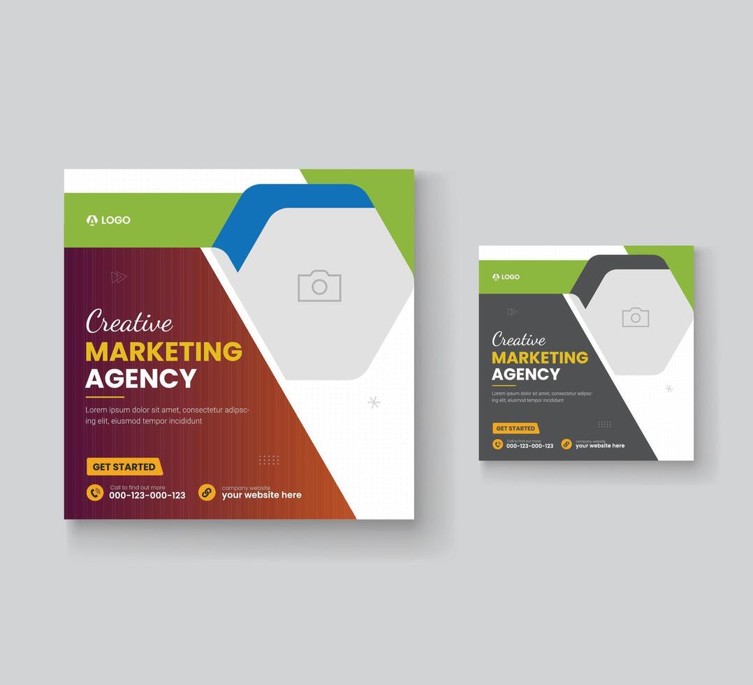 Digital marketing and corporate social media post template or Web banner vector