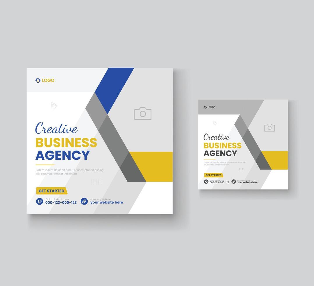 Digital marketing and corporate social media post template or Web banner vector