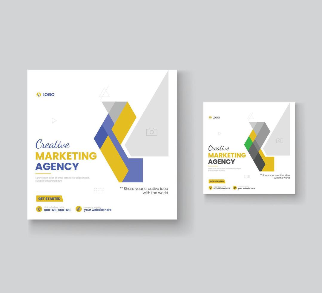 Digital marketing and corporate social media post template or Web banner vector