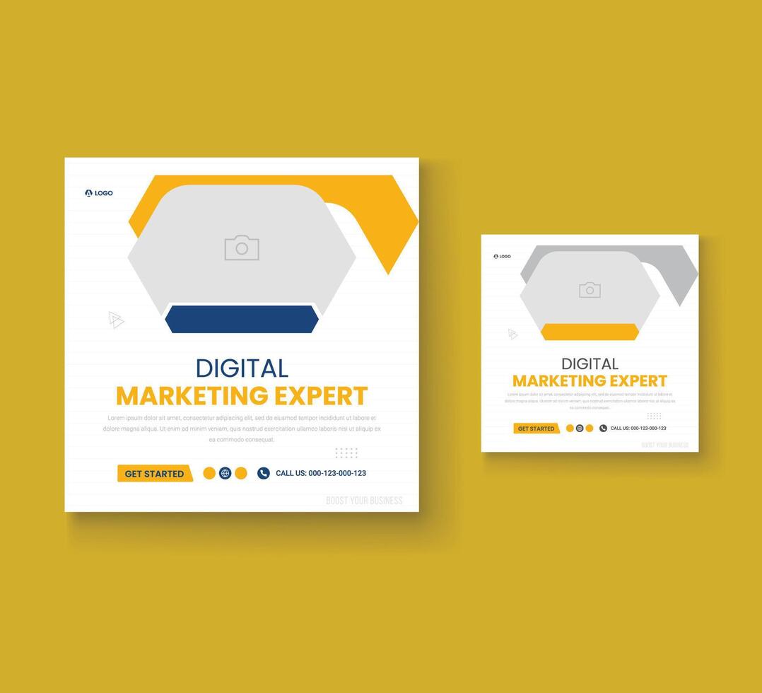 Digital marketing and corporate social media post template or Web banner vector