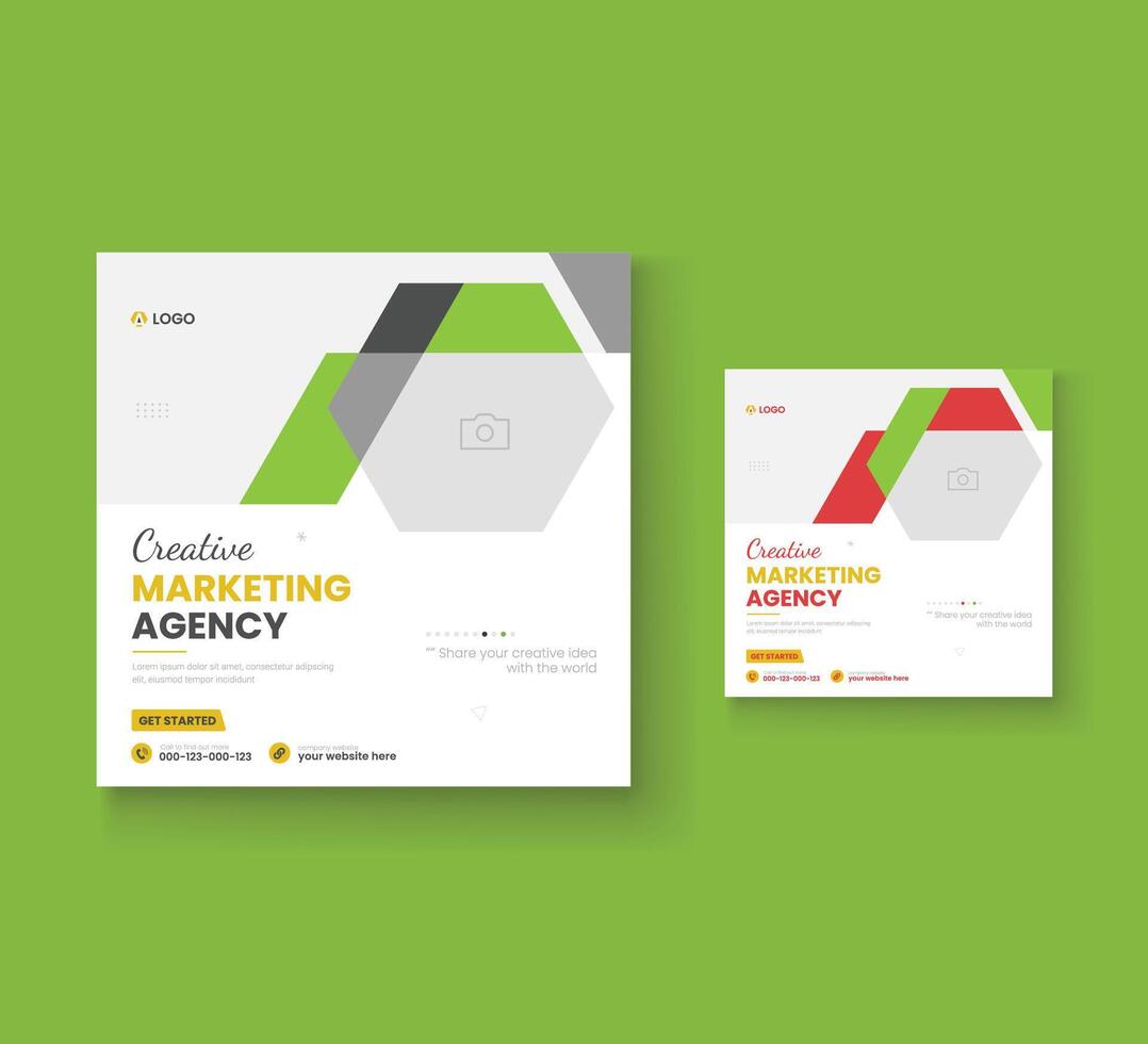 Digital marketing and corporate social media post template or Web banner vector