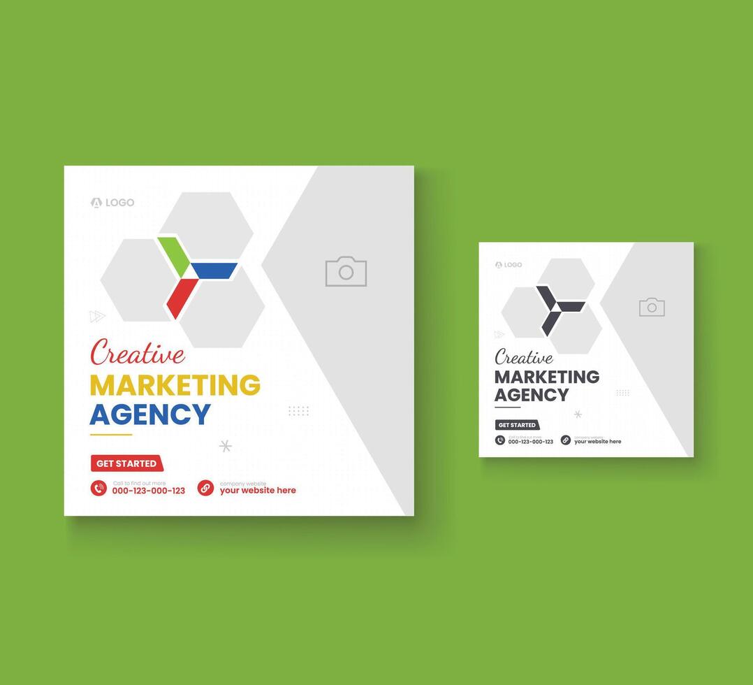 Digital marketing and corporate social media post template or Web banner vector