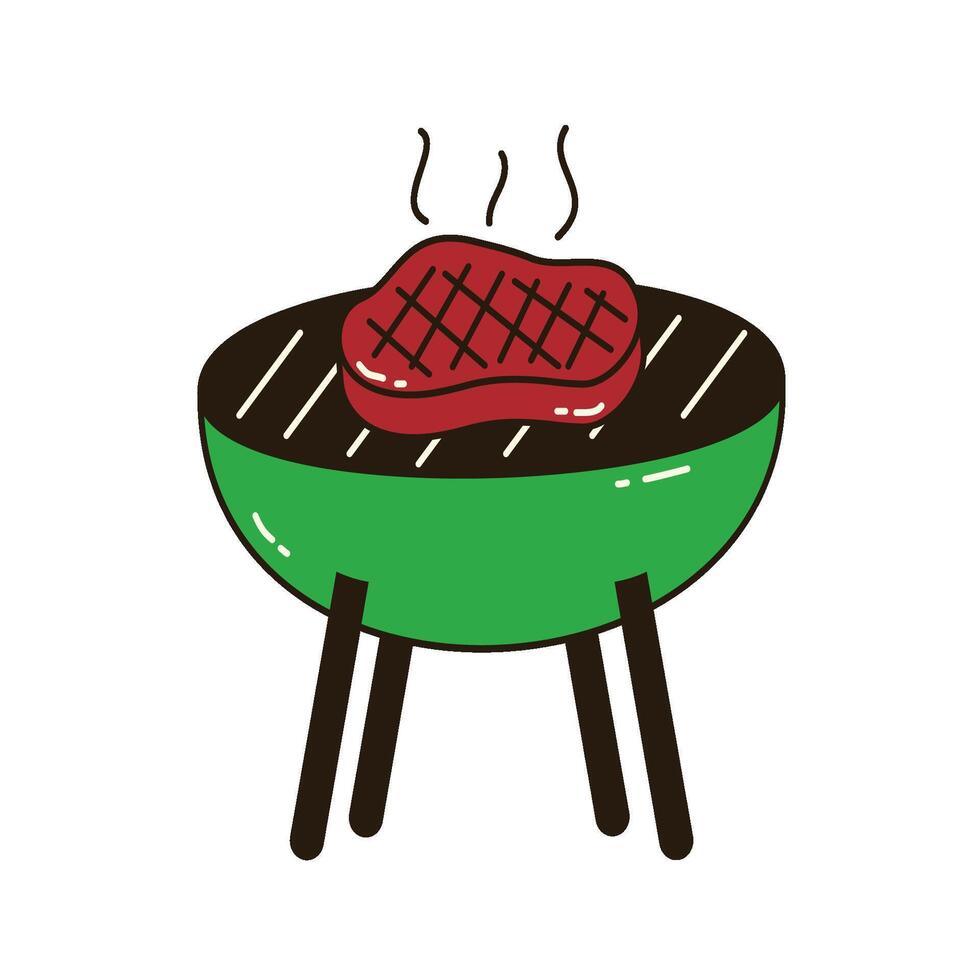 Picnic Time Collection meat and grill vector