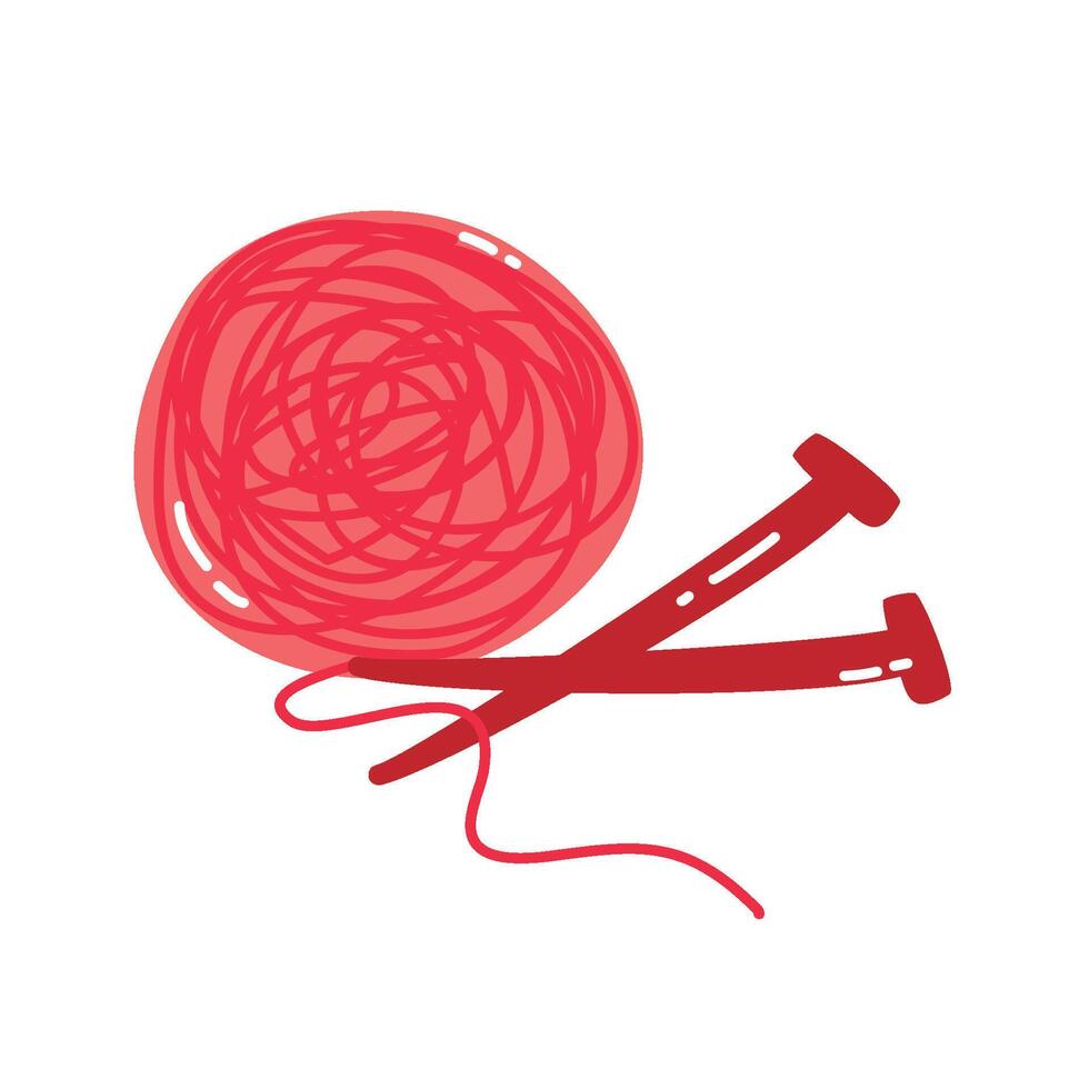Crafts Handmade Illustration wool yarn vector