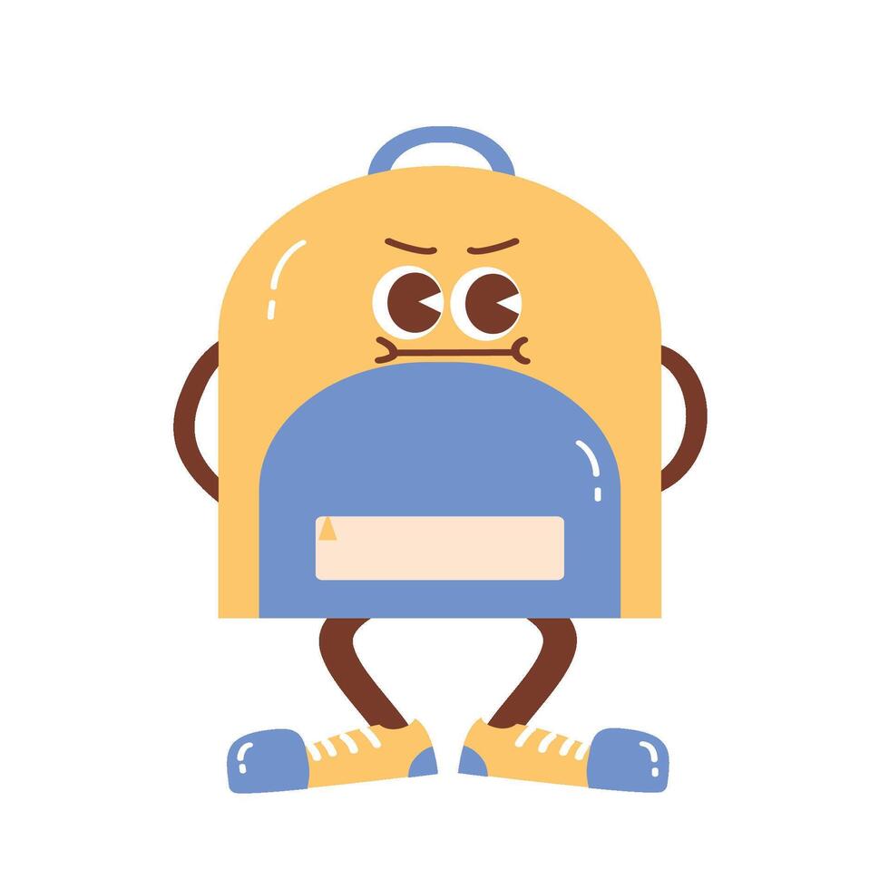 Retro Back to School Groovy Set backpack vector