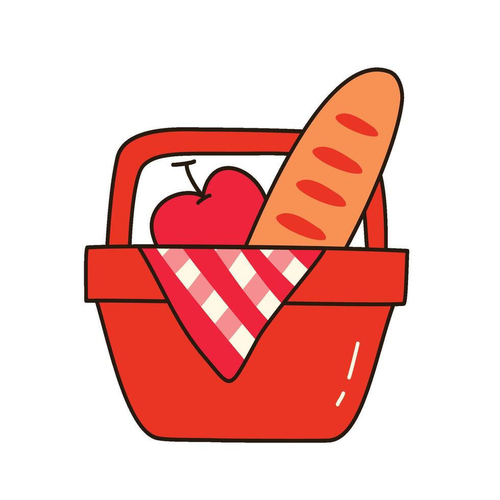 Picnic Time Collection picnic basket vector