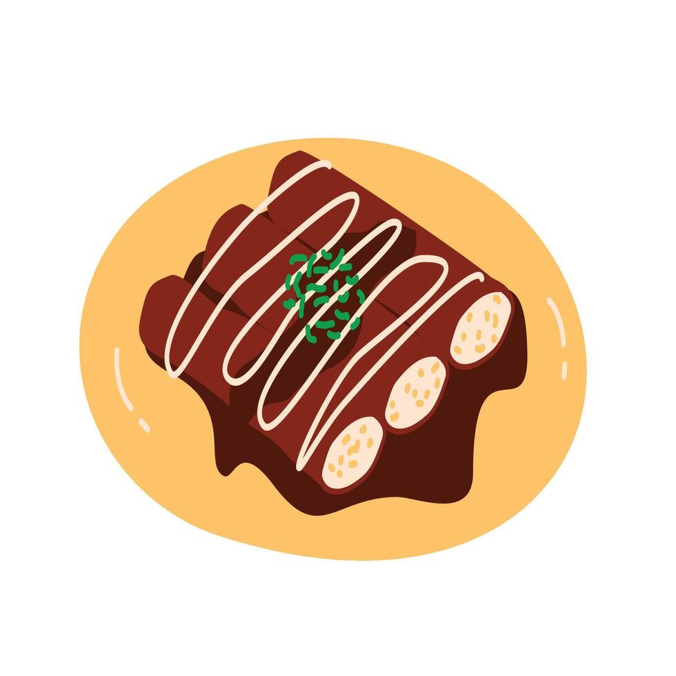 Mexican Food Set enmoladas vector