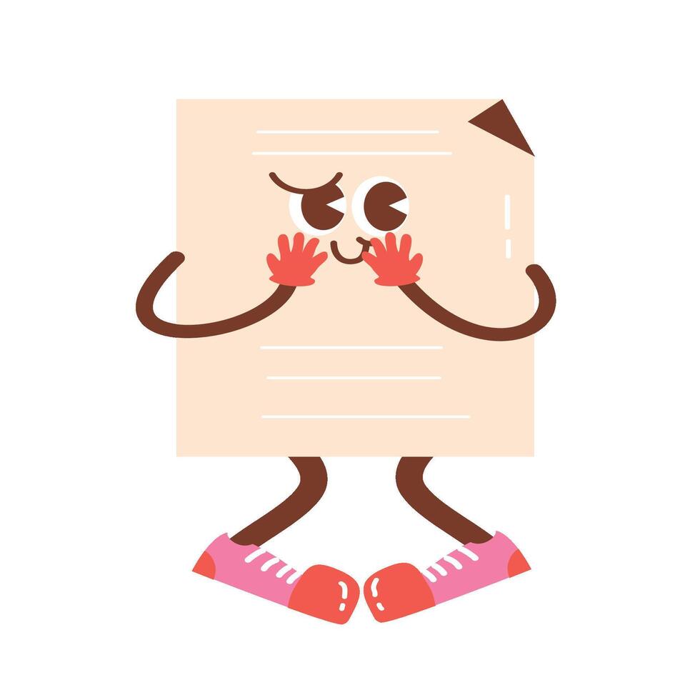 Retro Back to School Groovy Set paper vector