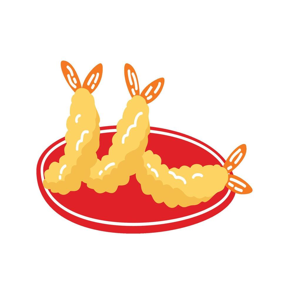 Japanese Food Set shrimp tempura vector