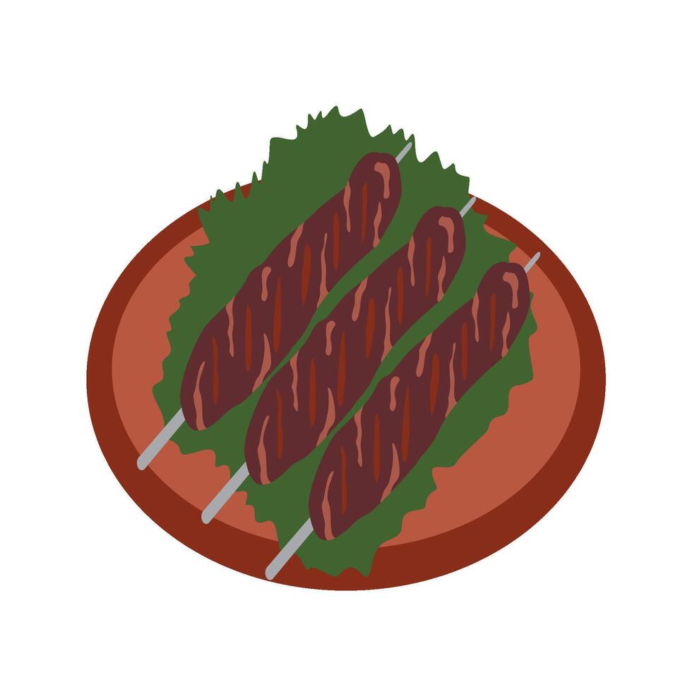 Arabic Food Collection kofta vector