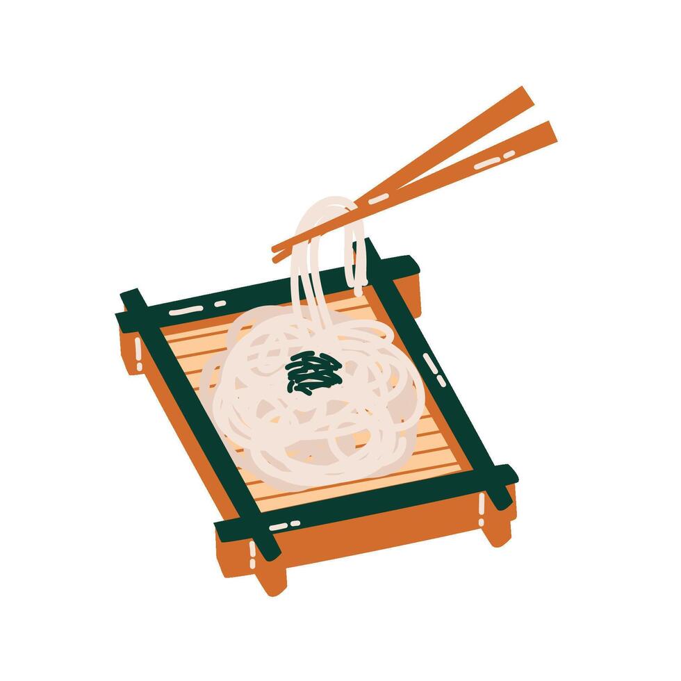 Japanese Food Set soba vector